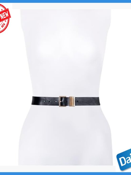 Adjustable Leather Belt with Metal Keeper, Classic 1.5 Inch Width